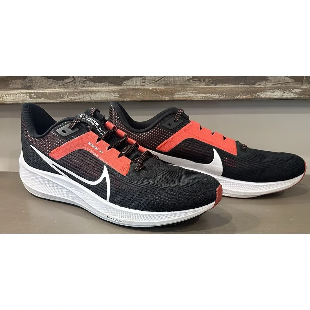 Nike Air Zoom Pegasus 40 Men's Sz 12 Black Light Crimson Red White DV3853-003